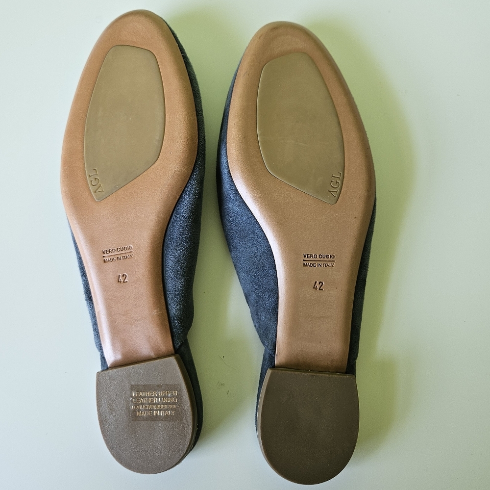 Agl Blue Suede Mules Size 42/11 Womens - Picture 4 of 6